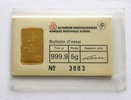 5g Goldbarren 999.9 - CH Regionalbanken,  tiefe No. 3883  !!