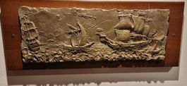 Schiffsrelief Bronze Segelschiffe maritime Deko, sehr schwer