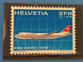Swissair JUMBO, 1972, Pro Aero, F47, postfrisch, **, gültig