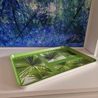 Sommerliches Tablett "L'esprit nature" grün, neuwertig