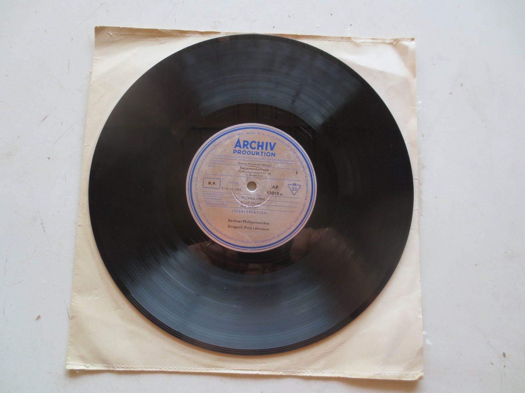 Dischi in vinile: LP: Schellack: Feuerwerksmusik G.F. Händel – Usato da Weier im Emmental venduto da waefler03