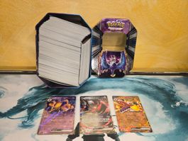 Pokemon Karten Sammlung mit Blechbox