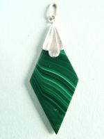 Malachit mit Silberfassung (925 Silber)
