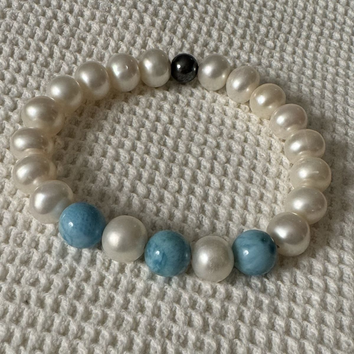 Bracciali & Braccialetti: Armband mit Perlen und Larimar – Nuovo (secondo la descrizione) da Gonten venduto da dianno