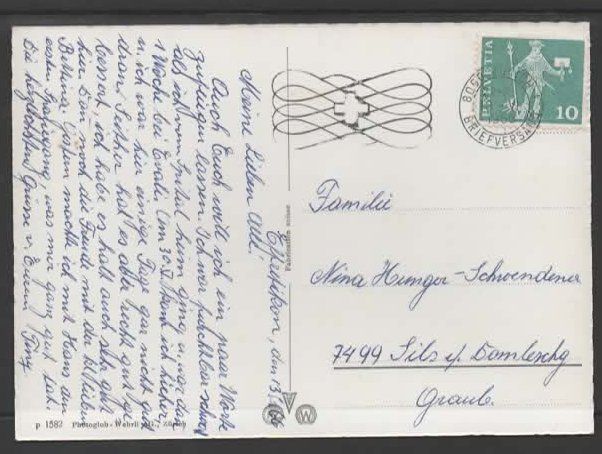 Ansichtskarten: EFFRETIKON  1966  (N – Gebraucht aus Ruggell von Masescha 1