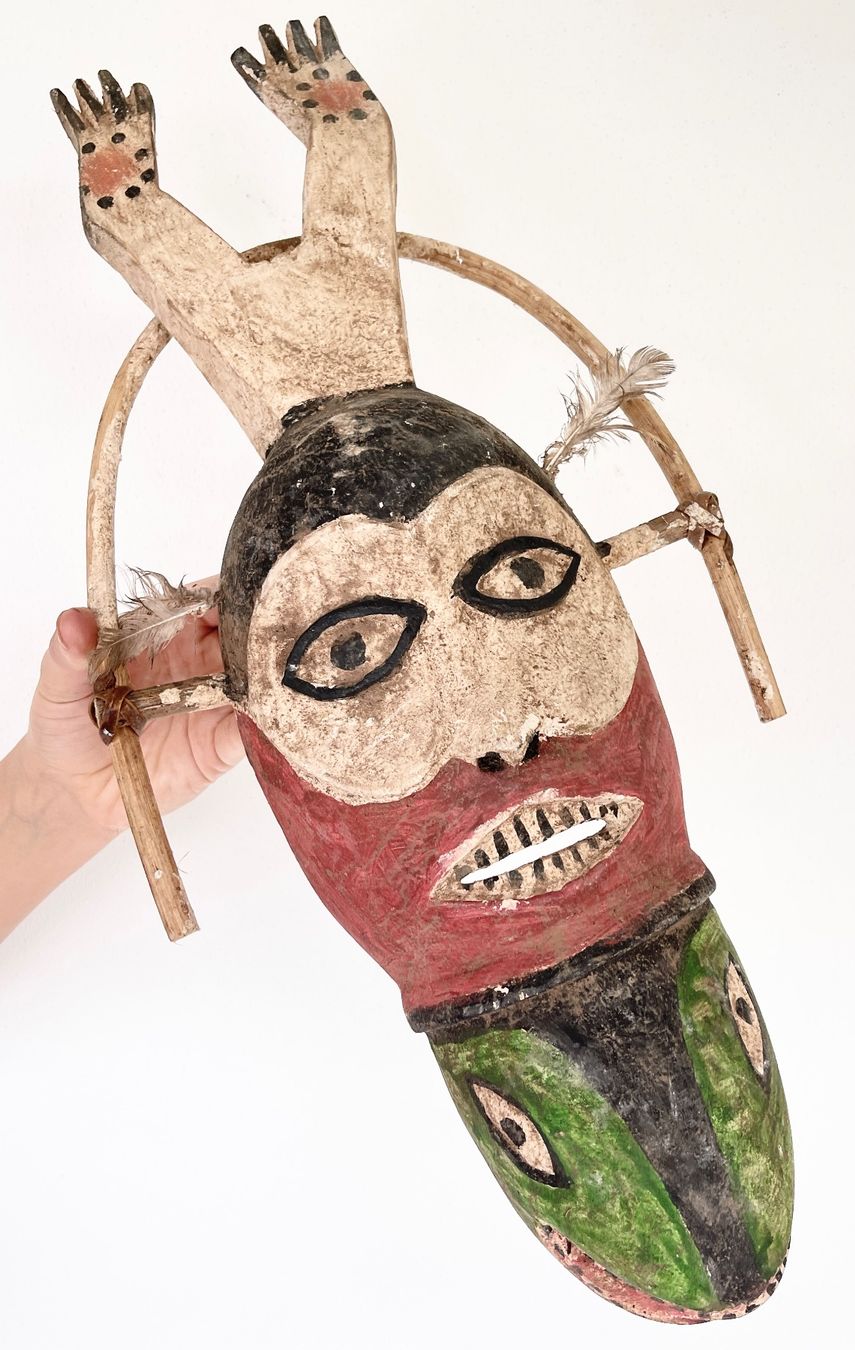 grosse seltene alte Eskimo Indianer Inuit Maske Höhe 49 cm (D'occasion ...