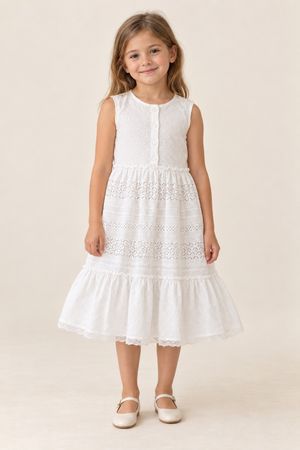 Ermanno Scervino Abito bianco pizzo cotone Taglia 6