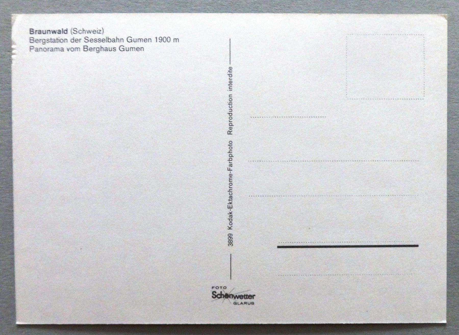 Cartes postales: Braunwald – Défectueux à Fétigny par Billy2miny 1