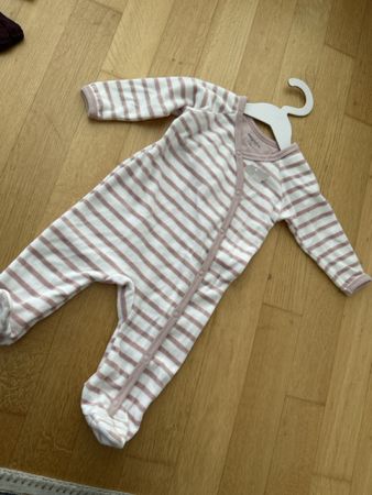 Baby Strampler Naturaline gestreift rosa weiss neu