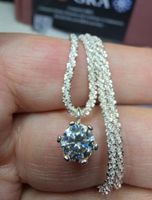 Collier argent avec diamant de moissanite de 1 ct certifié