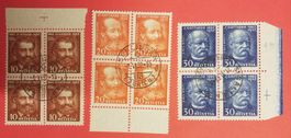 3360) 191-93, Gotthardbahn im 4-Block Zentrumstempel Kt. 40