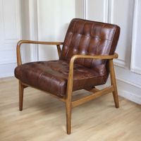 Clubsessel Vintage aus Vollnarbenleder, Retro-Eleganz
