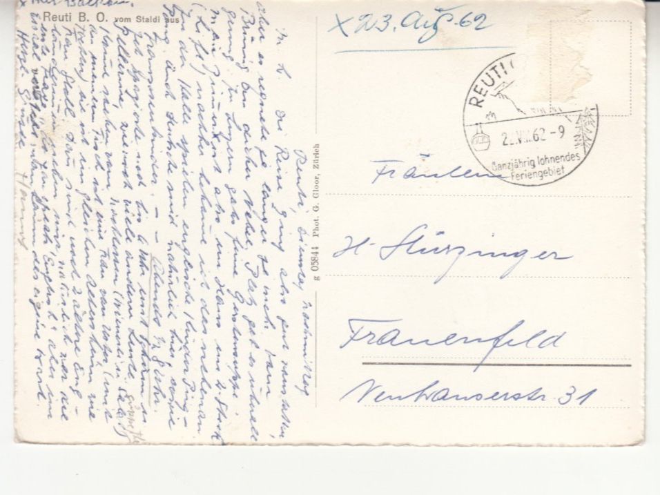 Ansichtskarten: Reuti 1962 – Gebraucht aus Bürglen TG von StampGraf 1