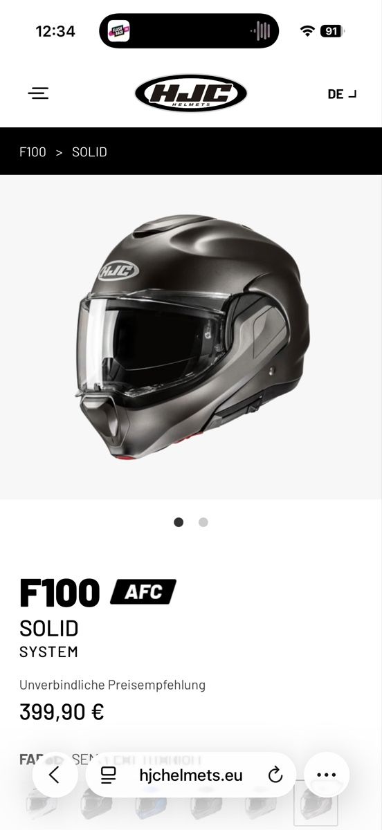 HJC Caschi & visiere: HJC F100 Helm Grösse L neu mit Sena SR Lite – Usato da Neftenbach venduto da Daniel1965