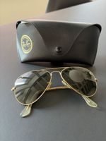 Sonnenbrille Ray-Ban Aviator Gold Metall guter Zustand