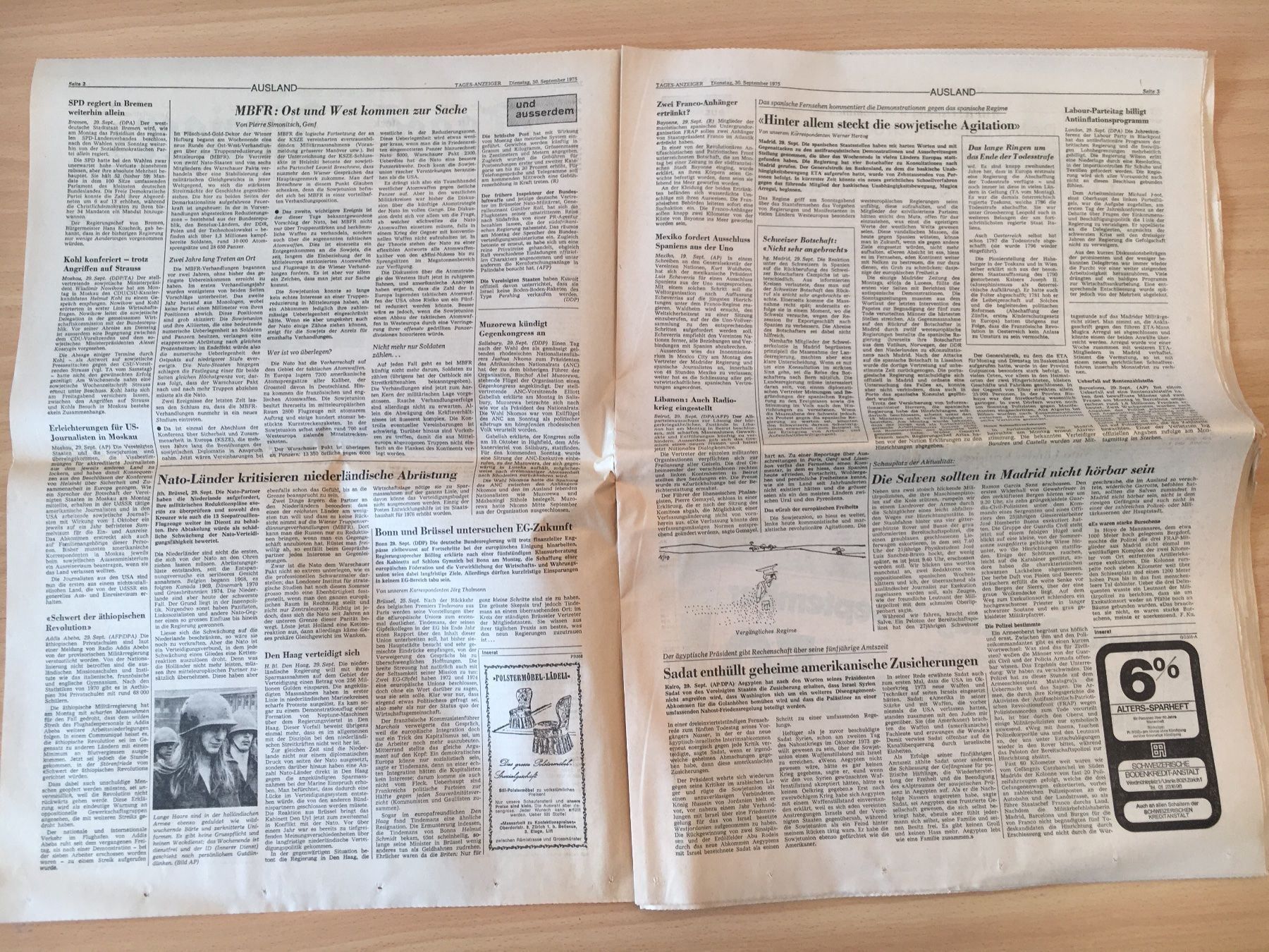 Zeitschriften & Magazine: Tagesanzeiger vom 30. September 1975 – Gebraucht aus Luzern von Jiggy_8898 1