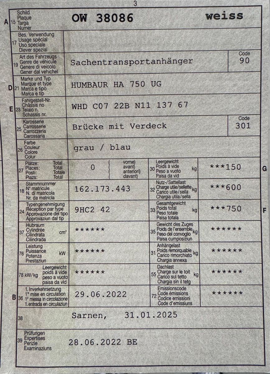 Anhänger: Humbaur HA 750 UG – Gebraucht aus Ramersberg von ric_7rzg 1