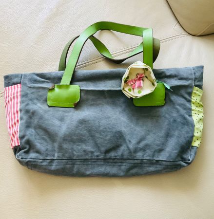 Sac fourre-tout toile et doublure fleurie bohème romantique