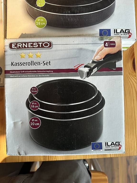 Padelle: Diverse Pfannenset mit abnehmbarem Griff – Nuovo e nell'imballaggio originale da Rebstein venduto da Svnb03 3