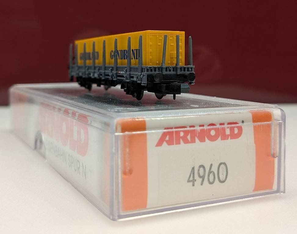 Arnold Modellini di ferrovie: Spur N Rungenwagen mit 2 Container "GONDRAND" – Usato da Reinach BL venduto da angus74 3