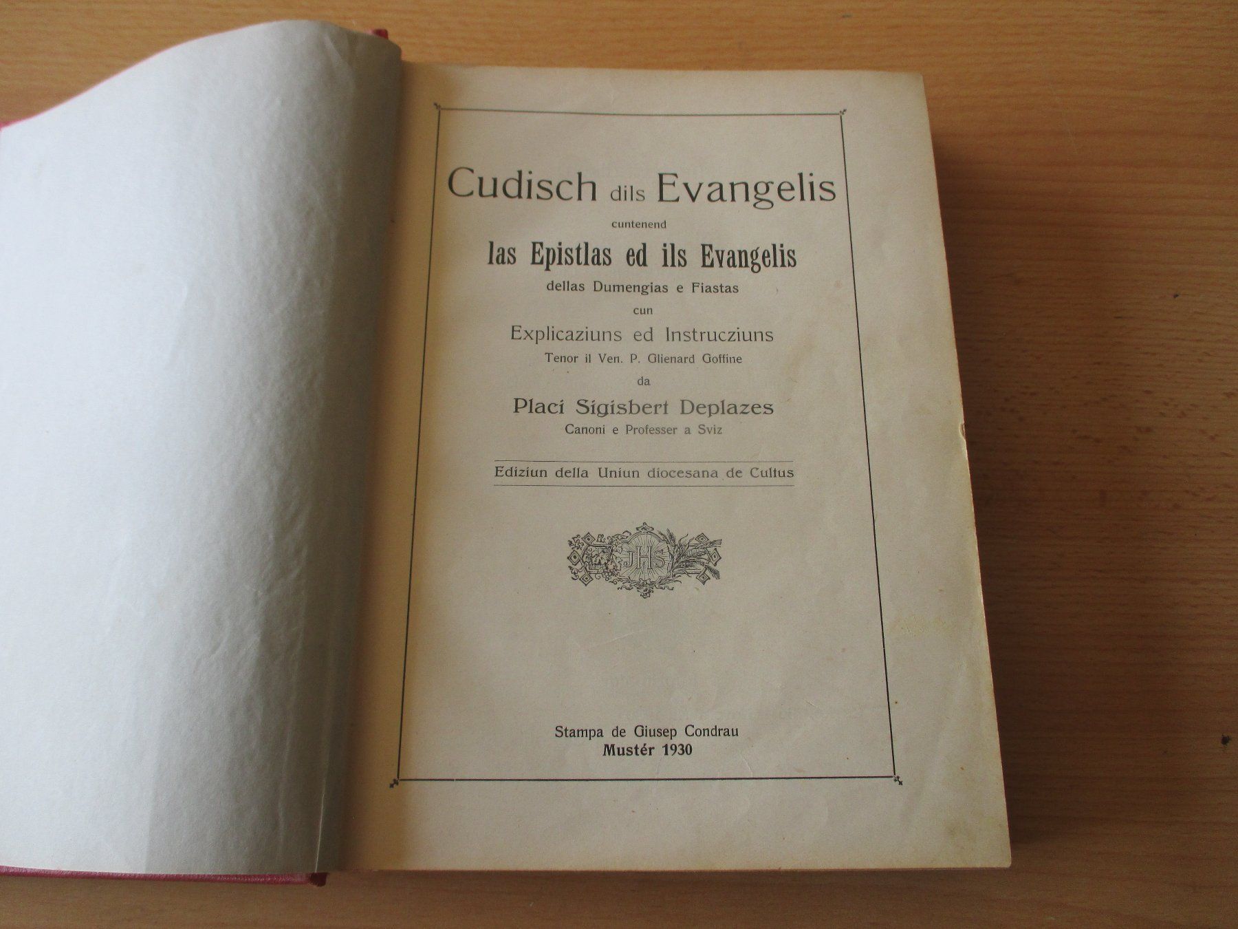 Libri: Cudisch dals evangelis 1930 – Usato da Flims - Dorf venduto da Stagediver 2