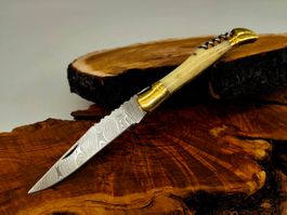 Laguiole Damast Messer Klappmesser echtes Damastmesser