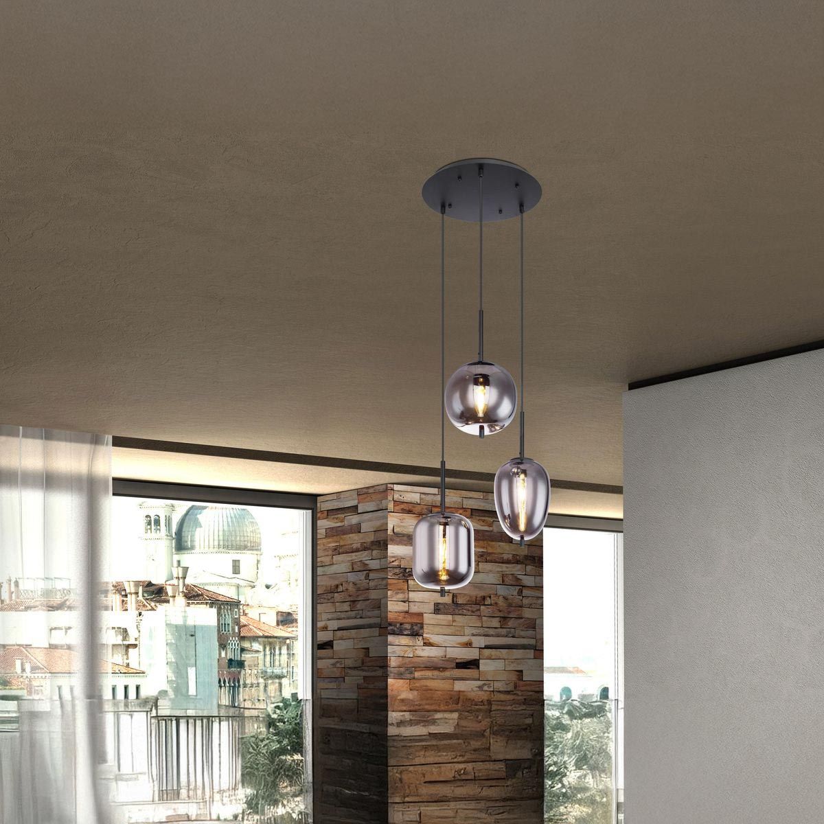 Kronleuchter & Deckenlampen: Pendelleuchte, Glas, Rauchfarbe, 46 cm Ø – Neu (gemäss Beschreibung) aus Kreuzlingen von Smart-Light 2