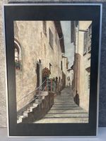 Aquarell "Gasse" F. Hegmann, 1989, gerahmt