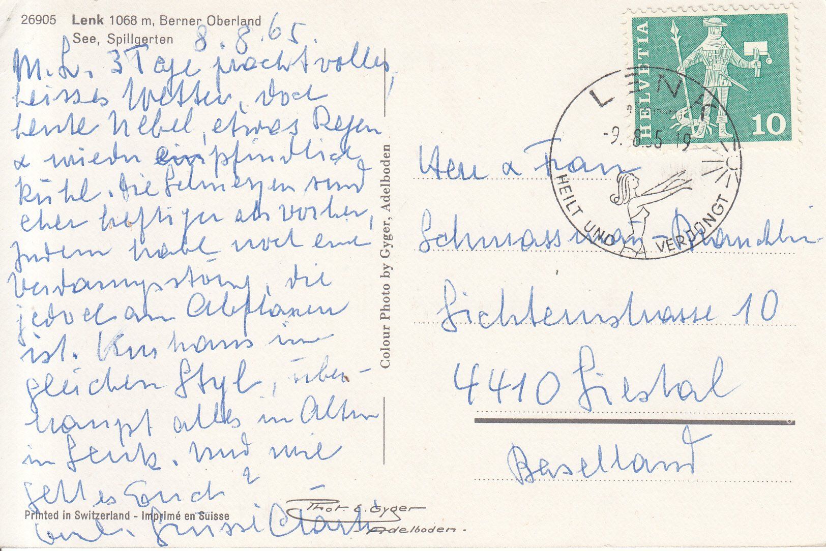 Cartoline postali: Lenk 1965 – Usato da Bürglen TG venduto da StampGraf 1