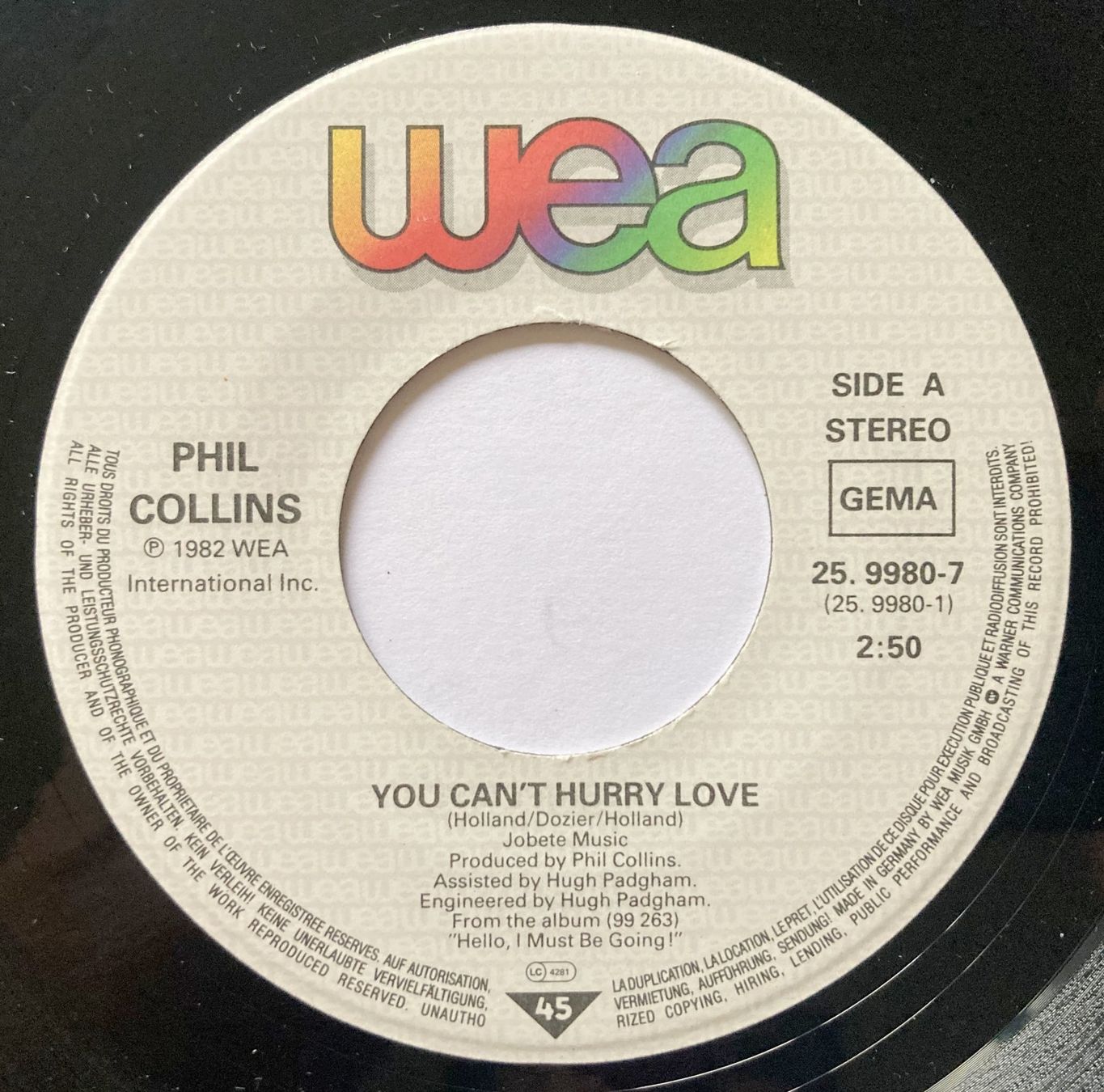 Schallplatten: PHIL COLLINS - YOU CAN'T HURRY LOVE – Gebraucht aus Bottens von hotter-than-hell 2