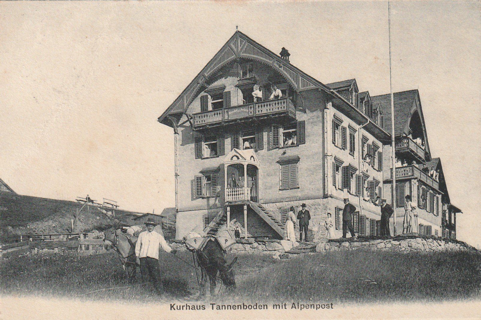 Ansichtskarten: Kurhaus Tannenboden mit Alpenpost – Gebraucht aus Rorschacherberg von fratovi2