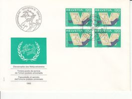 SBK D X 14 im 4er-Block FDC