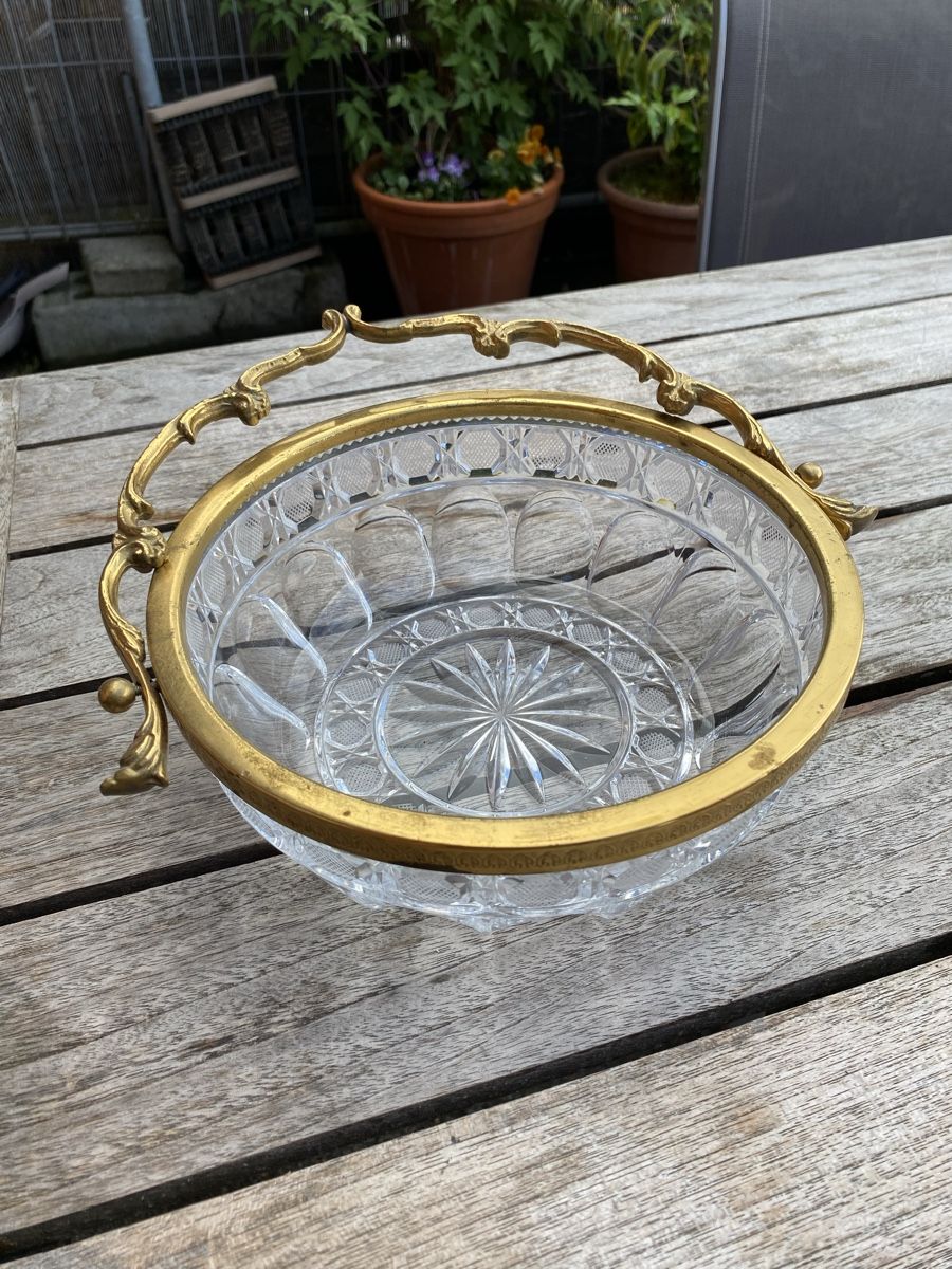 Ciotole: Kristallglasschale, Messing - Vintage – Usato da Glattbrugg venduto da Pischte.Brockenhaus 2