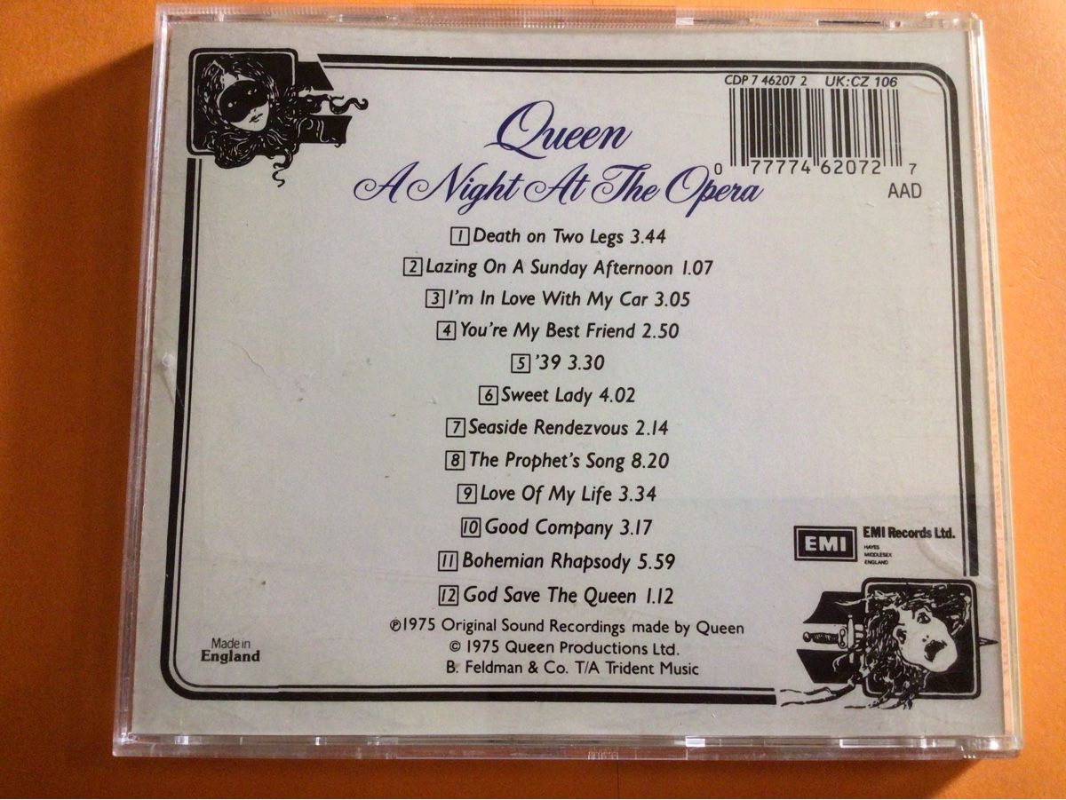CDs: Queen - A Night At The Opera (CD)1975 – Gebraucht aus Steinach von  2