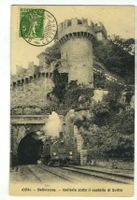 Bellinzona- Galleria sotto il castello di Svitto. Treno 1909