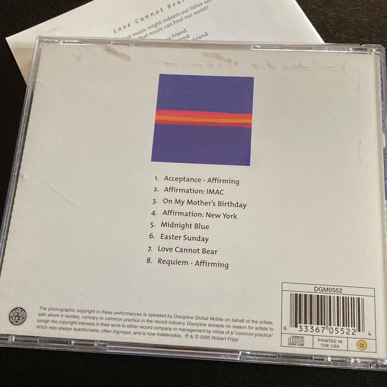 CDs: Robert Fripp - Love Cannot Bear – Gebraucht aus Bern von Ntsamina 1