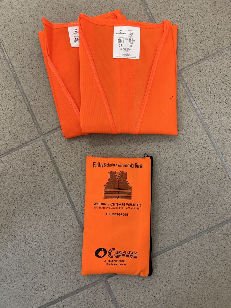 Lotti di vestiti: 3Warnwesten mit Tasche, orange, neu! – Nuovo e nell'imballaggio originale da Gamprin venduto da Deal100