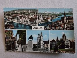 Ansichtskarte Zürich Mehrbildkarte gestempelt 1958