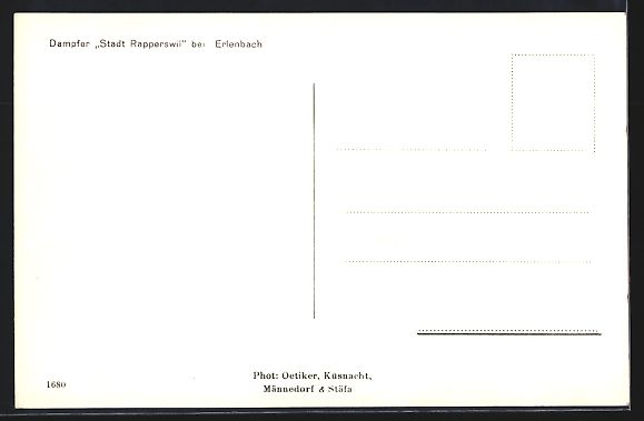 Cartoline postali: AK Erlenbach, Dampfer Stadt Rapperswil – Usato da Berlin venduto da bartko-reher 1