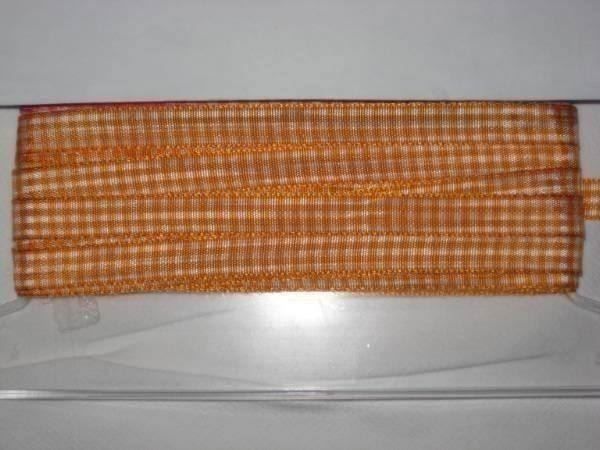 Nastri decorativi: Karoband orange/weiss 1cm breit – Nuovo e nell'imballaggio originale da Füllinsdorf venduto da Schlupp