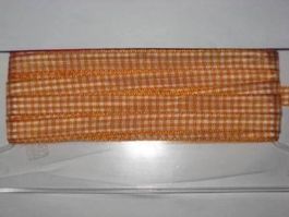 Karoband orange/weiss 1cm breit