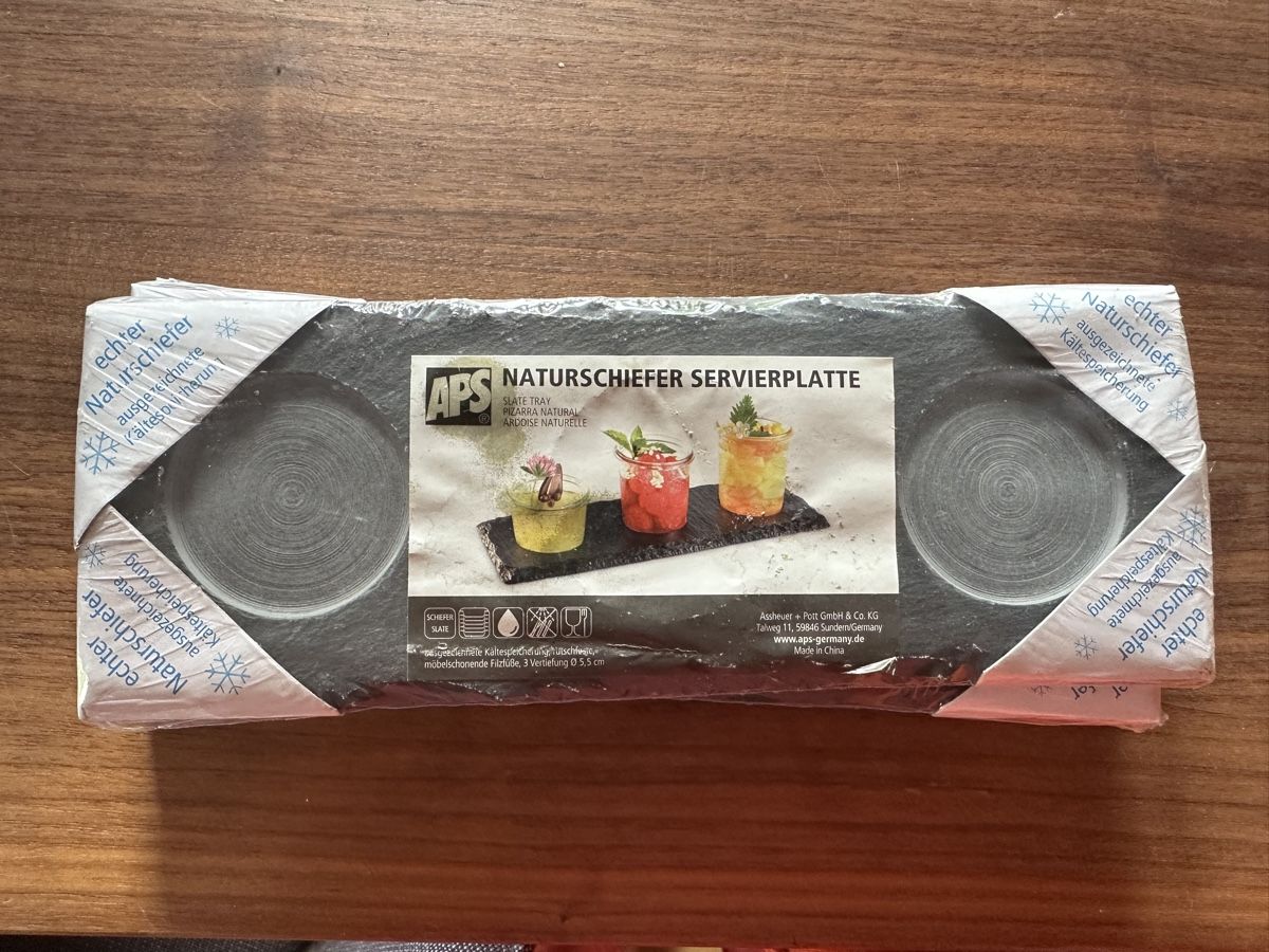 Piatti di portata: Neue APS Naturschiefer Servierplatte – Nuovo e nell'imballaggio originale da Zollikofen venduto da Taximan89