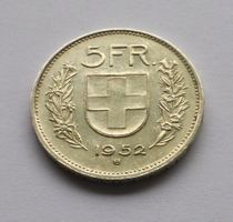 5 Franken 1952 - seltener Jahrgang !