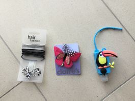 Haarschmuck Set: Zopfgummis, Haarspangen, Desinfektionsmi...