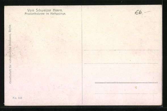 Foto, Lettere & Cartoline: Schweizerische Proviantkolonne im Hochge – Usato da Berlin venduto da bartko-reher 1