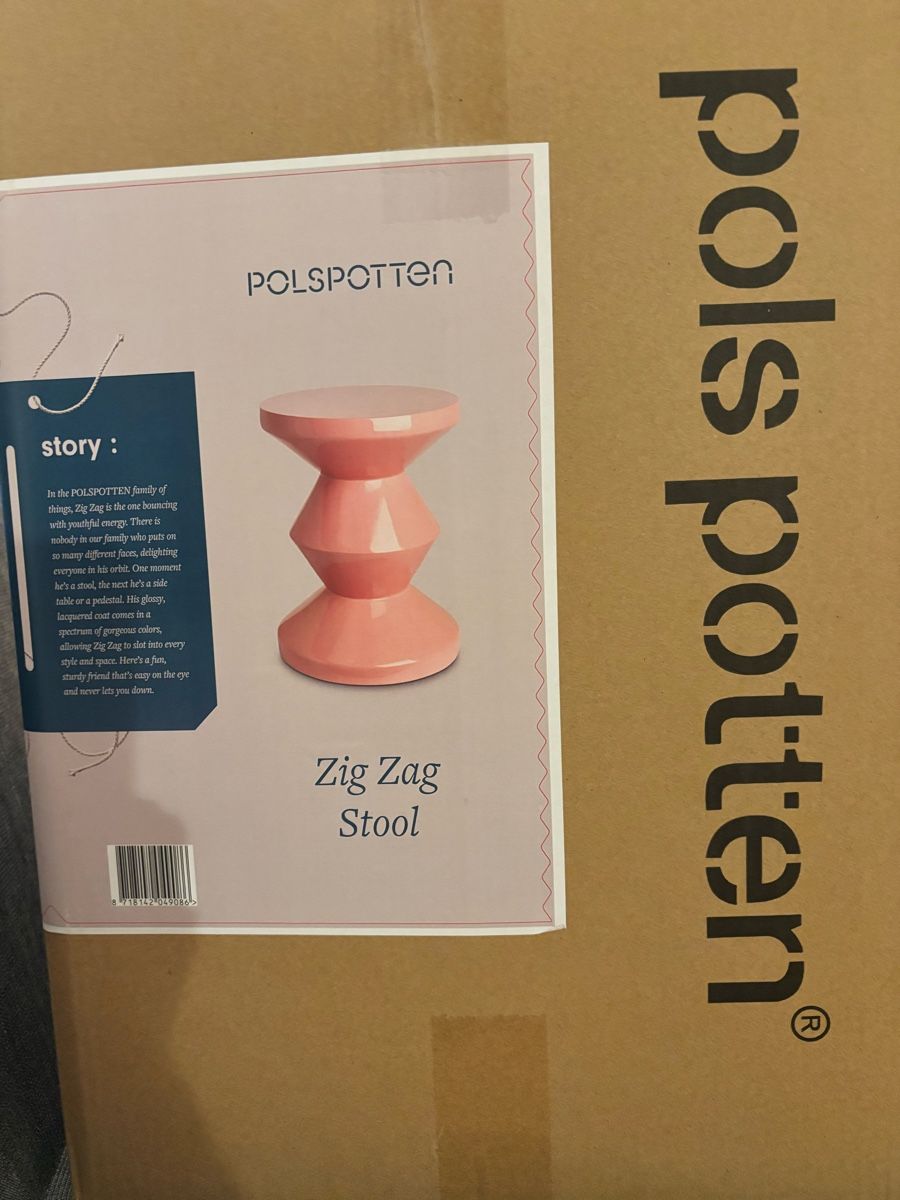 Hocker: Rosa Polspotten Zig Zag Hocker neu – Neu und originalverpackt aus Bern von eck_h5fn
