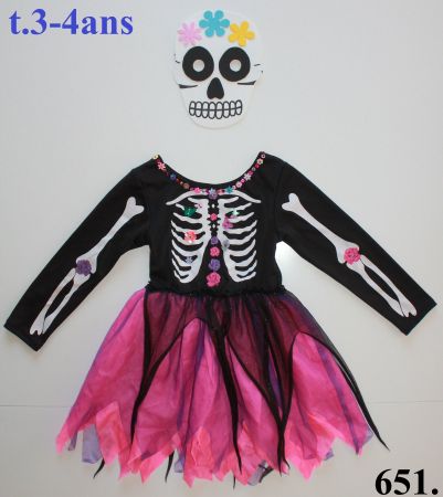 Costume squelette / Skelett t. 3 - 4 ans