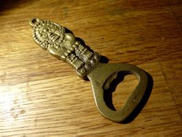 Flaschenöffner INKA Gott Messing antik