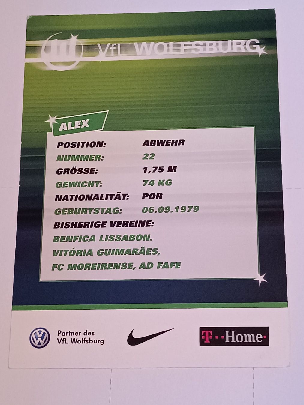 Autografi: Alex -  VfL Wolfsburg - original Autogramm – Usato da Menziken venduto da Artographs 1