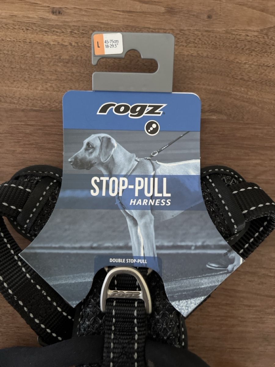 Rogz Guinzagli & Collari: Rogz Hundegeschirr Stop-Pull Schwarz Groesse L – Nuovo e nell'imballaggio originale da Hunzenschwil venduto da jaeggi1978 1